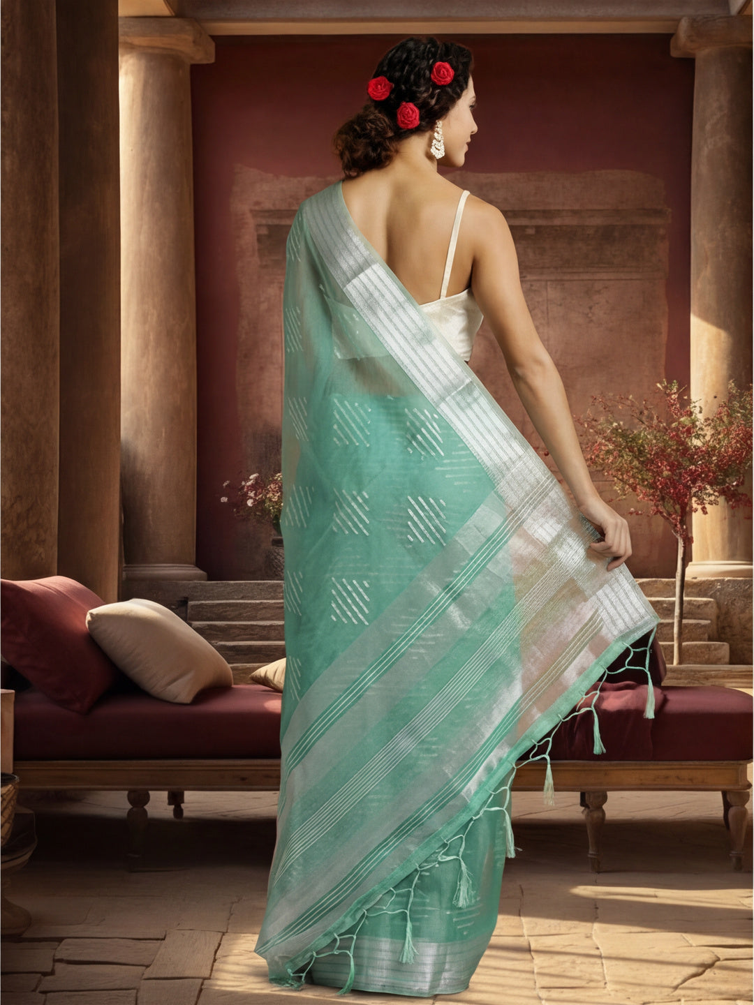 Zari Woven Design Banarasi Organza Saree