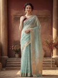 Zari Woven Banarasi Organza Saree