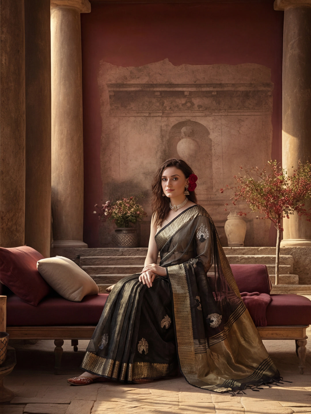 Zari Woven Party Wear Organza Saree