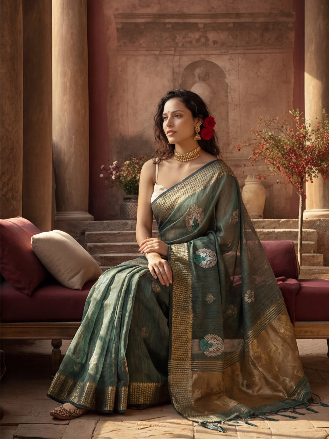 Zari Woven Design Organza Saree