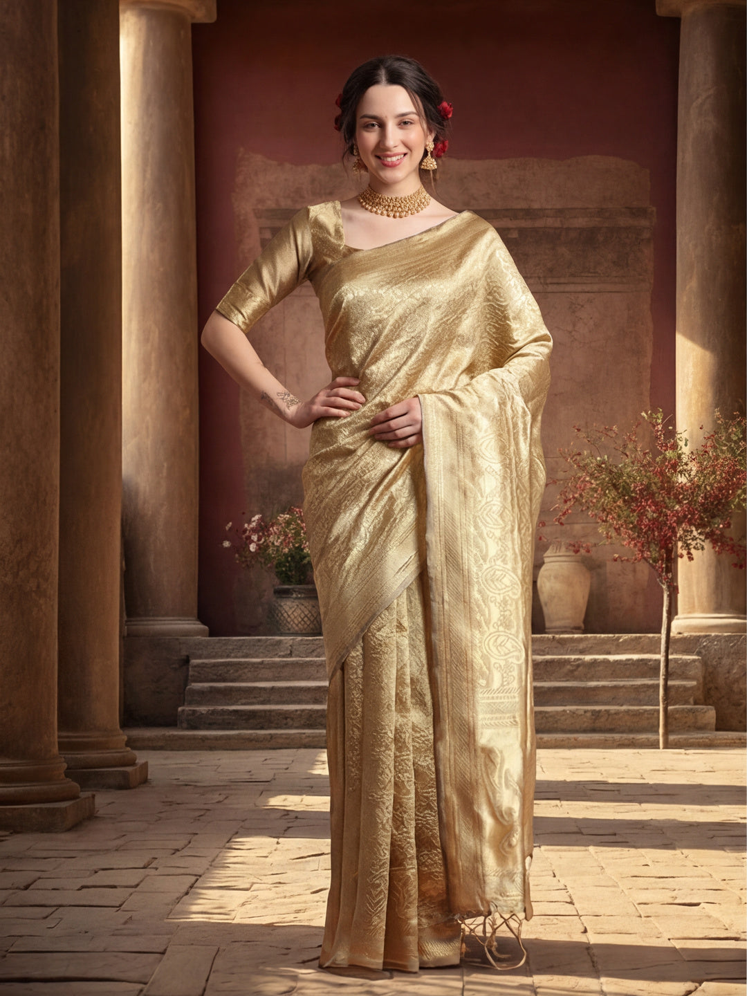 Zari Woven Design Banarasi Saree