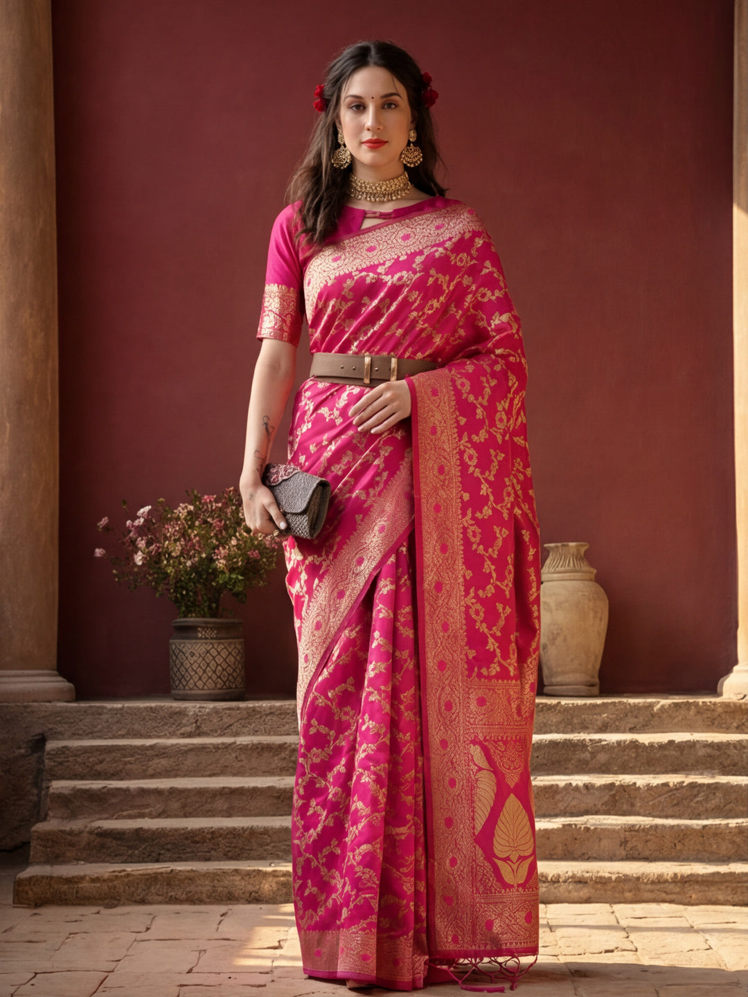 Zari Woven Design Banarasi Saree
