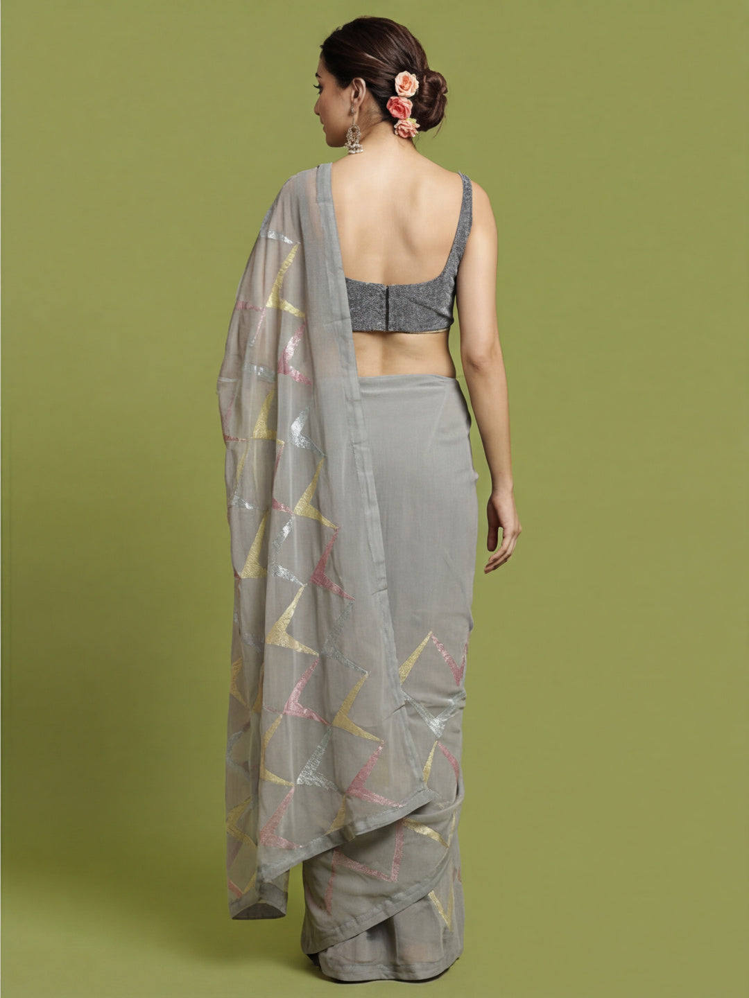 Pure Georgette Party Wear Sequin Work Saree