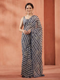 Pure Georgette Leheriya Mirror Work Saree