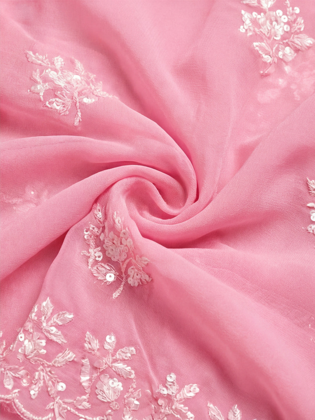 Pure Georgette Sequin Embroidered Saree