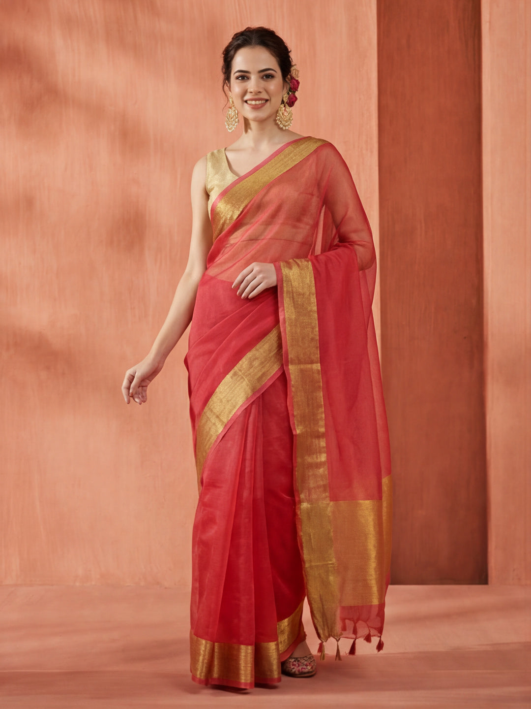 Woven Khadi Organza Saree