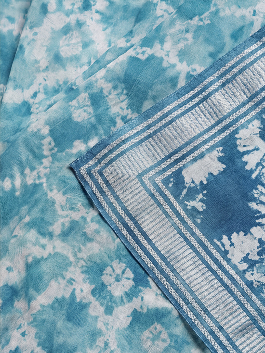 Mirror Work Pure Georgette Tie Dye Saree