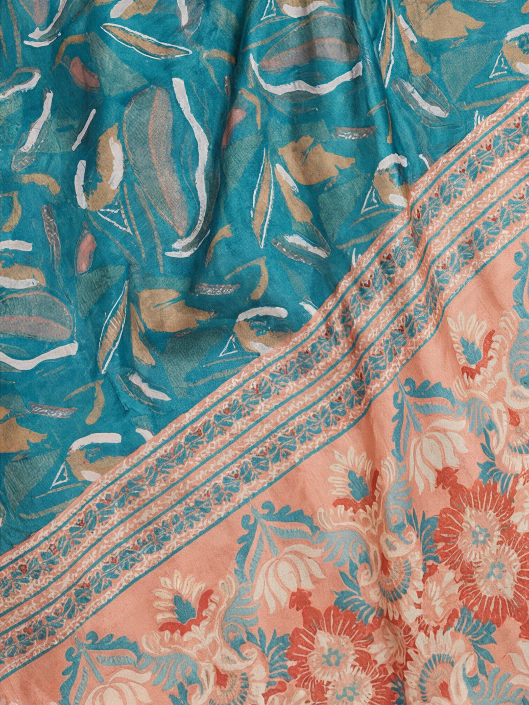 Tie-Dye Mirror Work Satin Saree