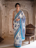 Floral Printed Pure Cotton Saree With Unstitched Blouse