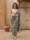 Floral printed Pure Cotton Saree With Unstitched Blouse