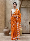 Mulmul Cotton Geometric Printed Saree