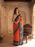 Floral Printed Pure Cotton Saree With Unstitched Blouse