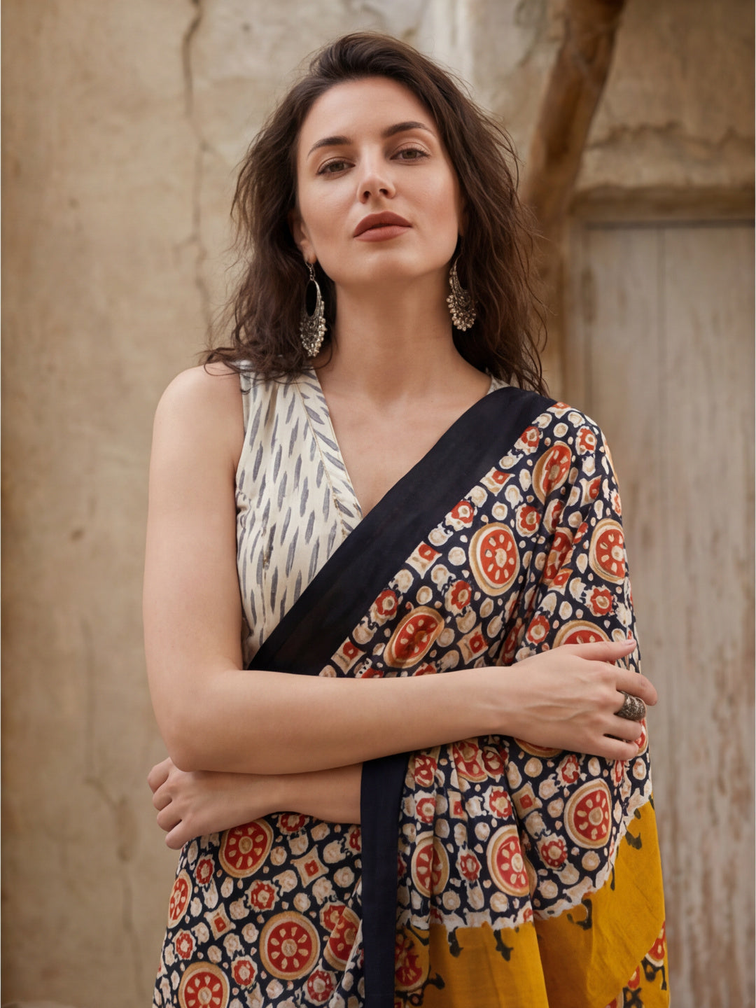 Floral Printed Pure Cotton Saree With Unstitched Blouse