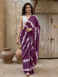 Tie and Dye Printed Pure Cotton Saree With Unstitched Blouse