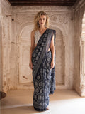 Floral Printed Pure Cotton Saree With Unstitched Blouse