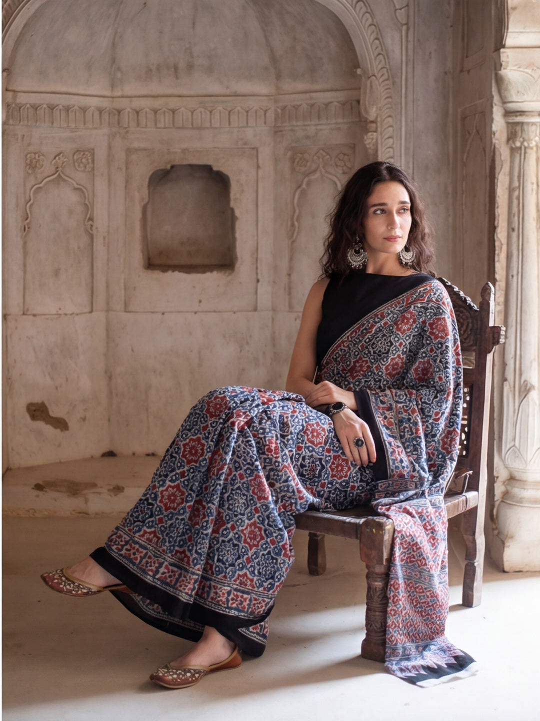 Floral Printed Pure Cotton Saree With Unstitched Blouse