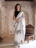 Floral Printed Pure Cotton Saree With Unstitched Blouse
