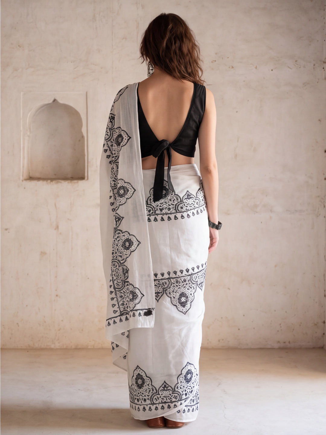 Floral Printed Pure Cotton Saree With Unstitched Blouse