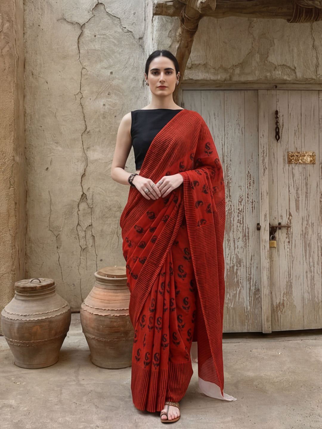Mulmul Cotton Floral Printed Saree