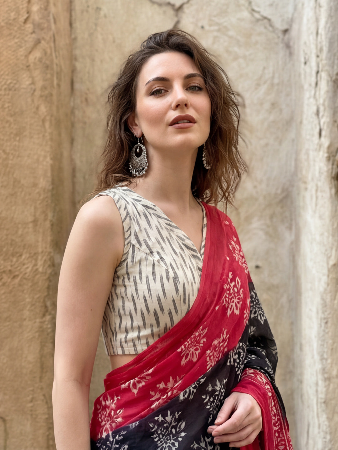 Floral Printed Pure Cotton Saree With Unstitched Blouse