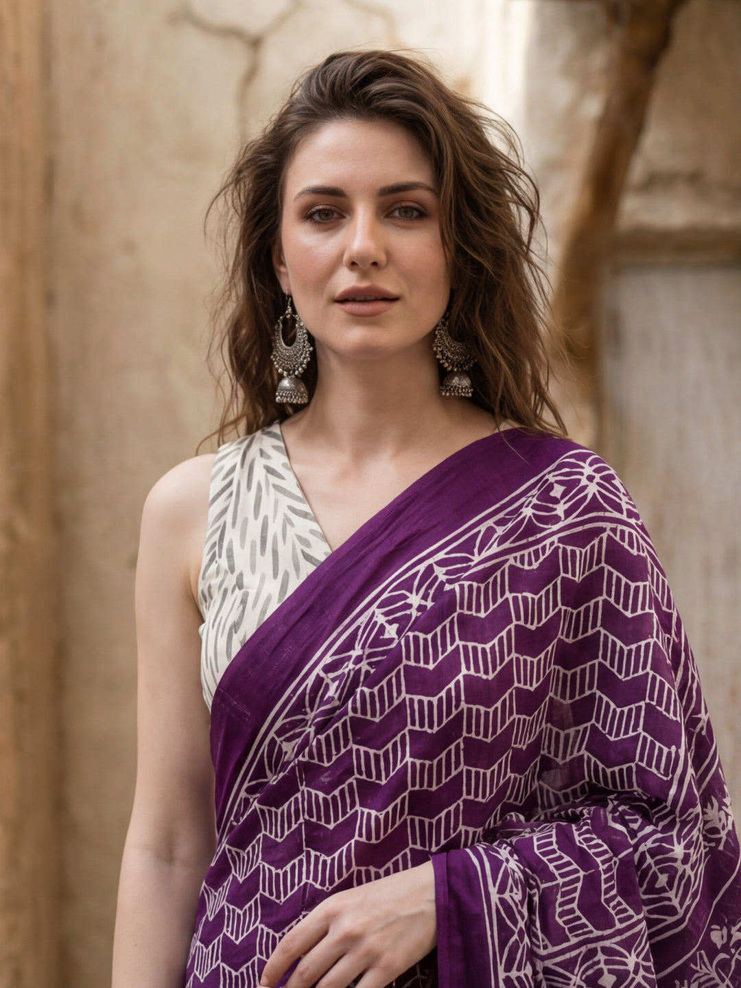 Floral Printed Pure Cotton Saree With Unstitched Blouse