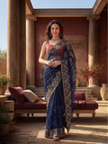 Heavy Floral Embroidered Net Party Wear Saree
