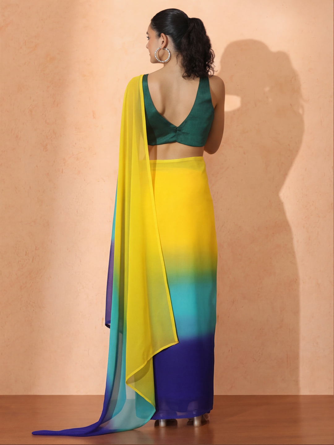 Ready to Wear Ombre Georgette Saree with Unstiched Blouse