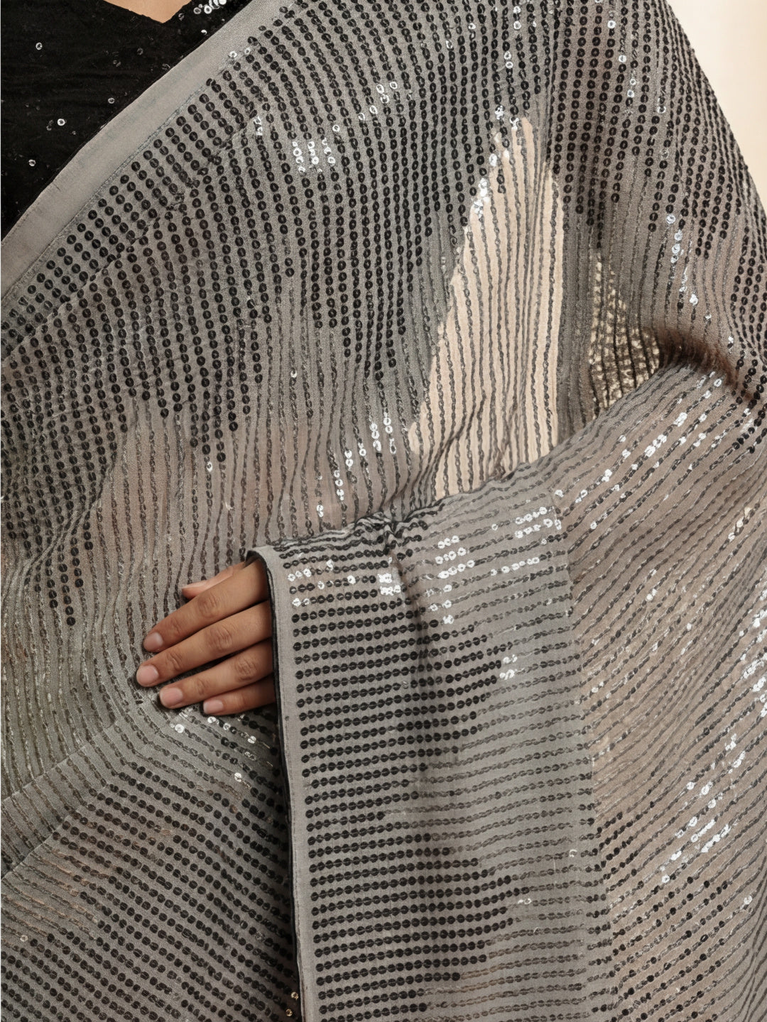 Pure Georgette Embellished Embroidered Work Heavy Saree
