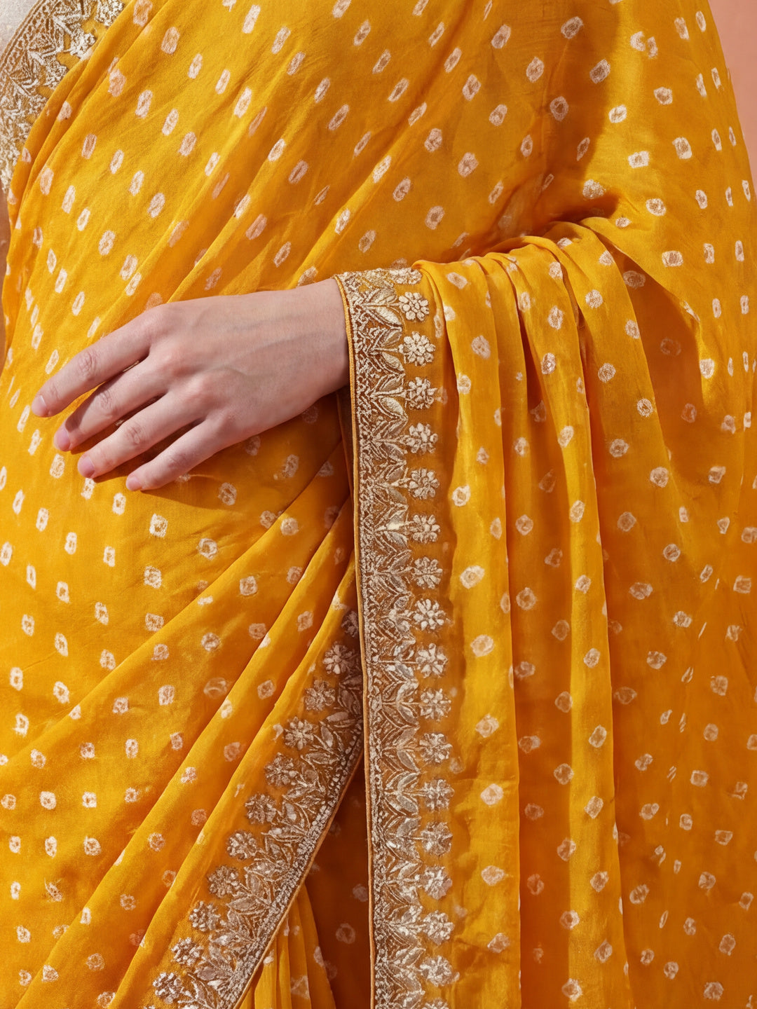 Fancy Chinon Printed With Embroidered Lace Saree