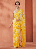 Pure Georgette Leheriya Mirror Work Saree