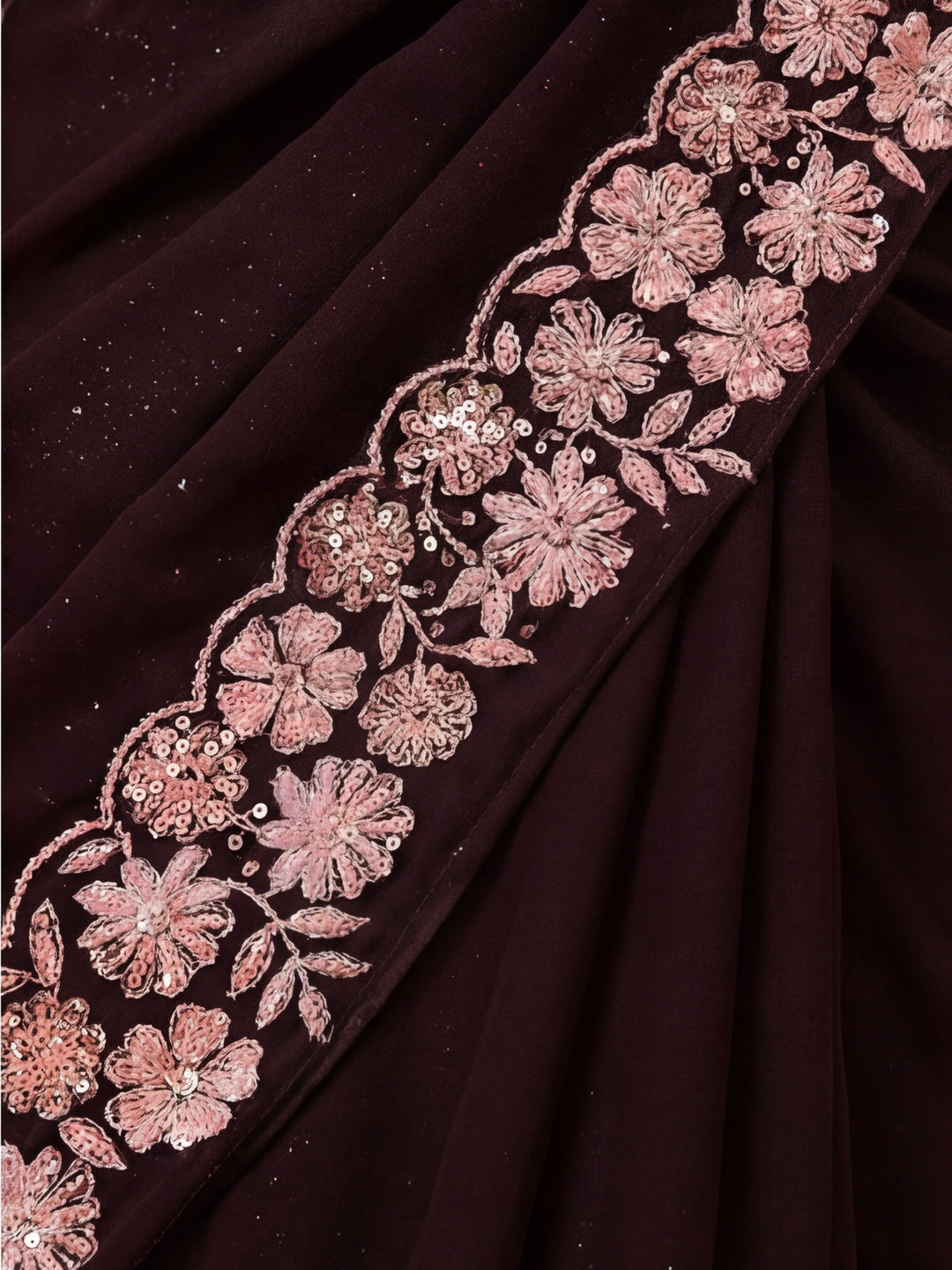 Pure Georgette Sequins Work Celebrity Style Saree