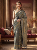 Heavy Banarasi Zari Woven Silk Blend Saree