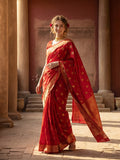 Heavy Banarasi Zari Woven Silk Blend Saree