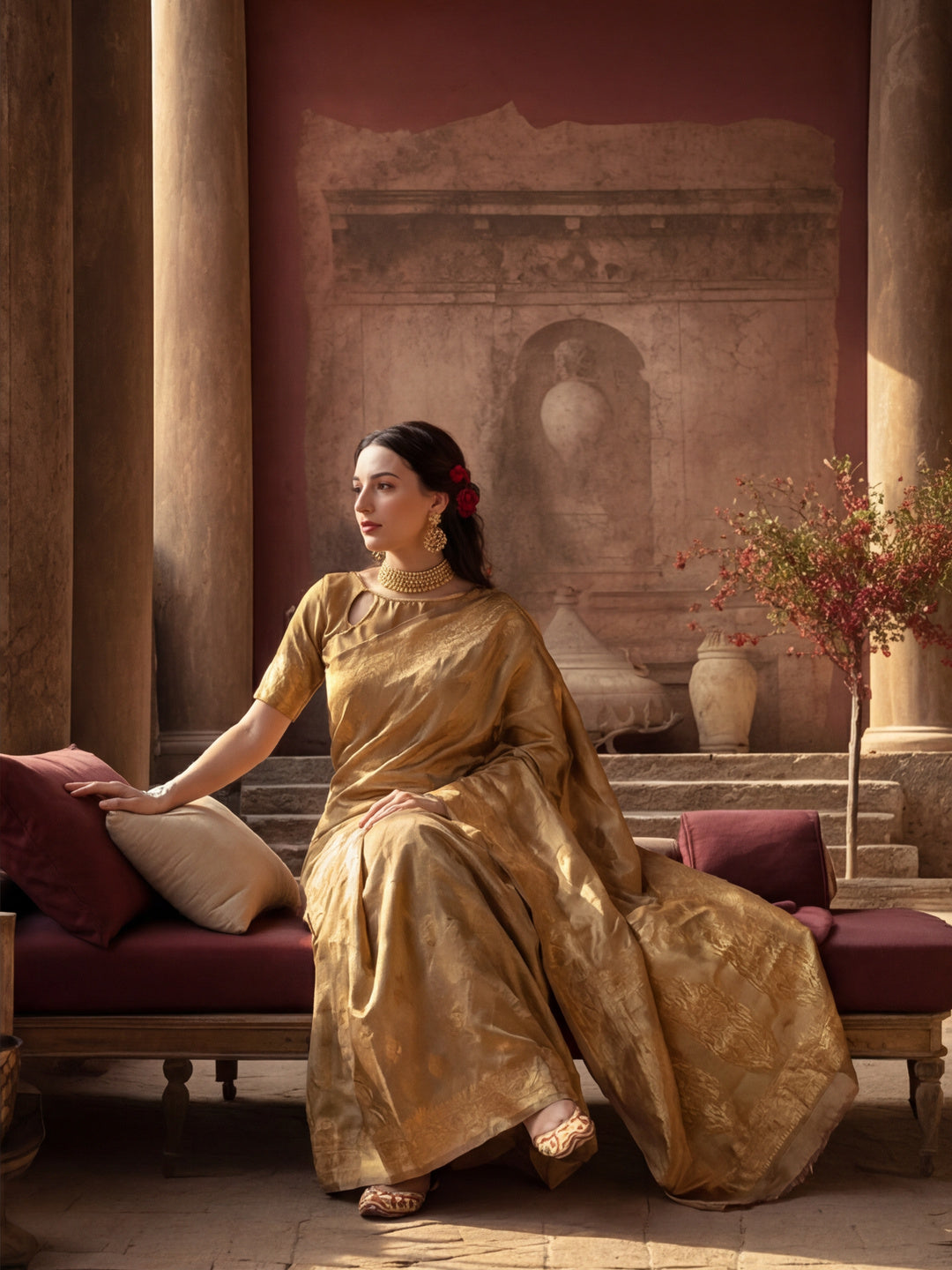 Heavy Banarasi Zari Woven Silk Blend Saree