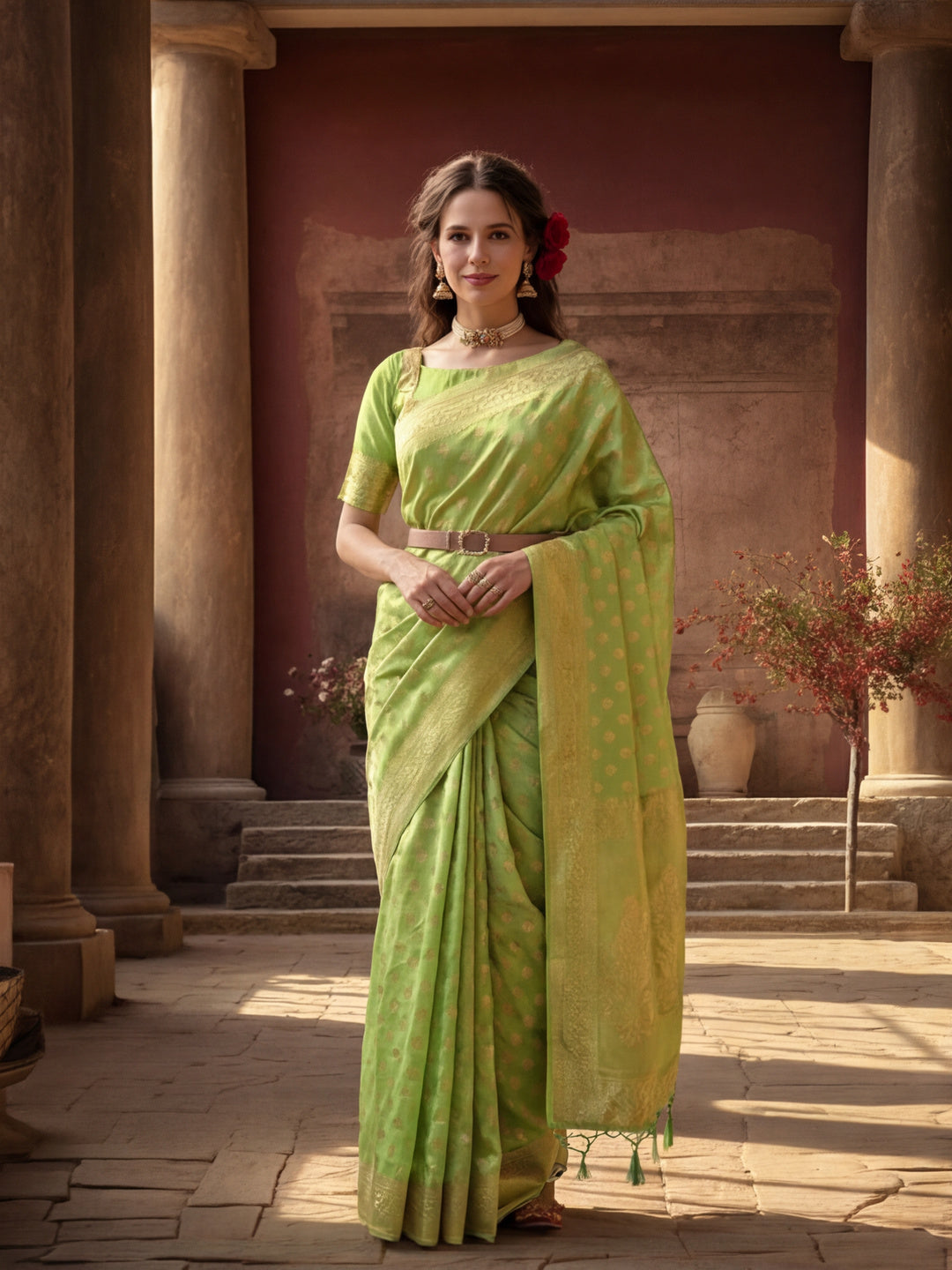 Heavy Banarasi Zari Woven Silk Blend Saree