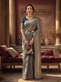 Heavy Banarasi Zari Woven Silk Blend Saree