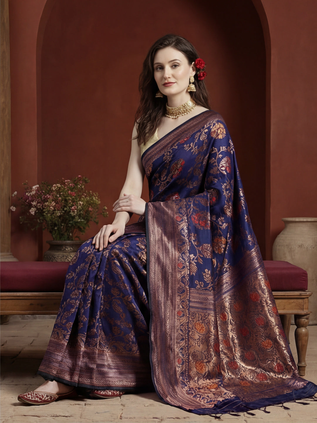 Silk Banarasi Zari Woven Party Wear Saree