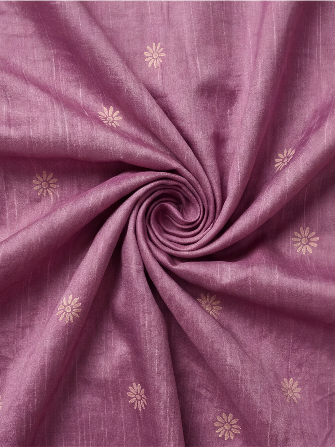 Women Mauve Pink Floral Woven Design Saree with Tassel Detail Pallu