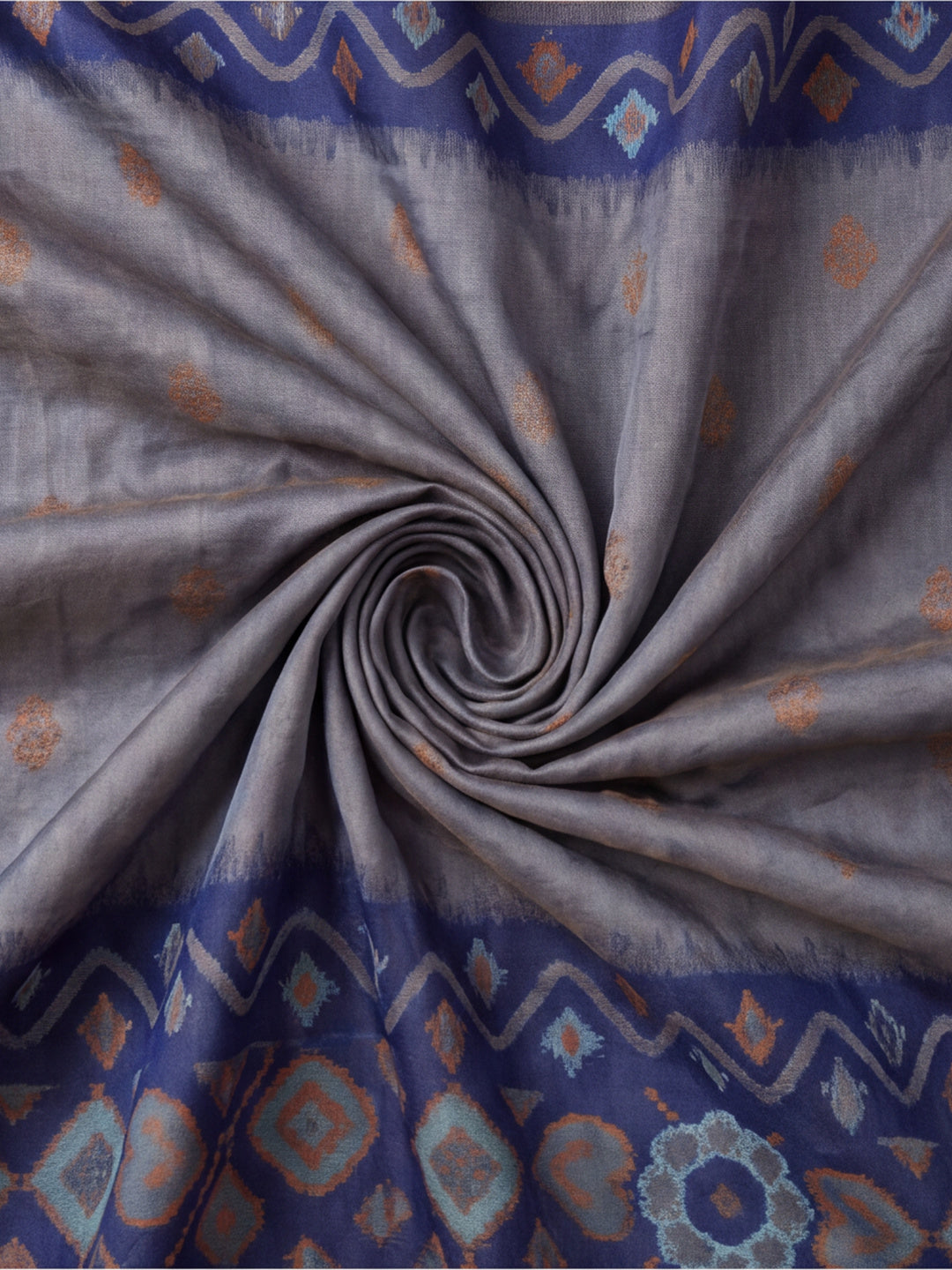 Women Grey Woven Saree with Ethnic Jacquard Border and Designer Pallu