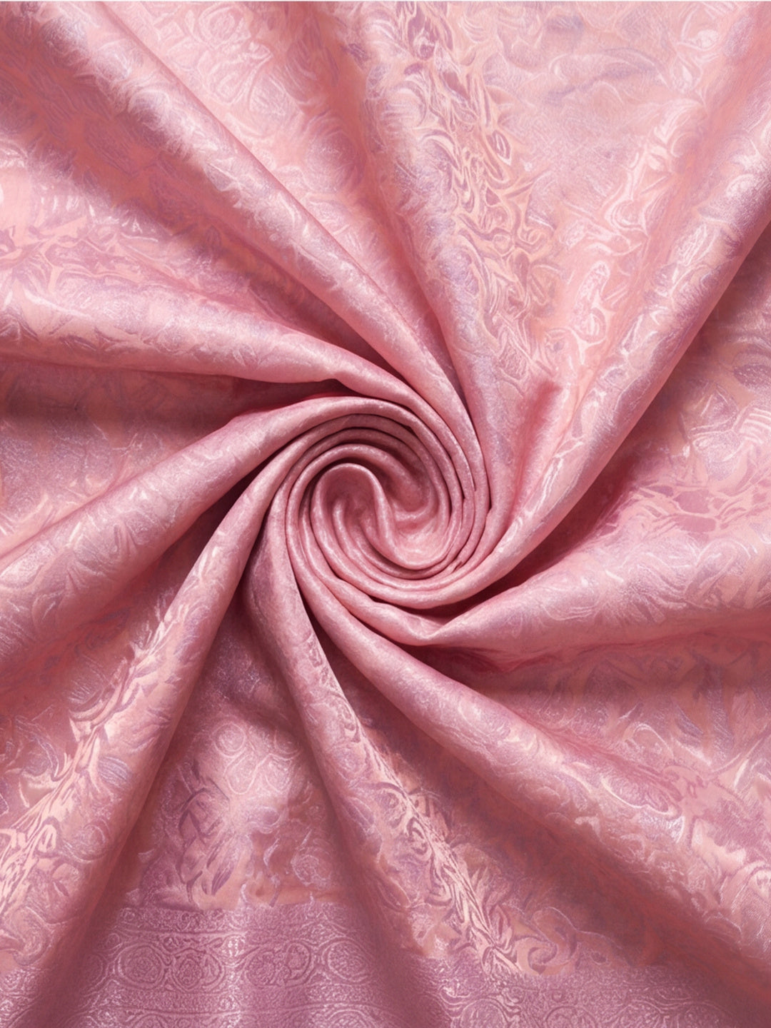 Women Peach Jacquard Woven Saree with Elegant Self Design and Rich Pallu