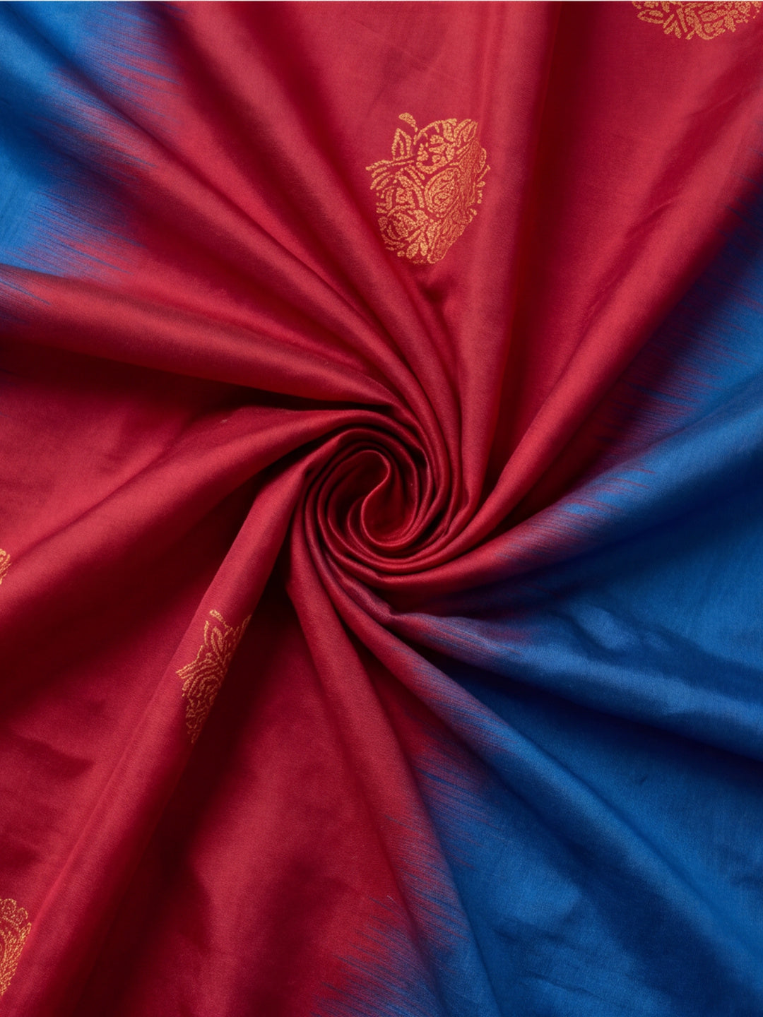 Women Pink & Royal Blue Banarasi Silk Blend Saree with Zari Butti Woven Pallu