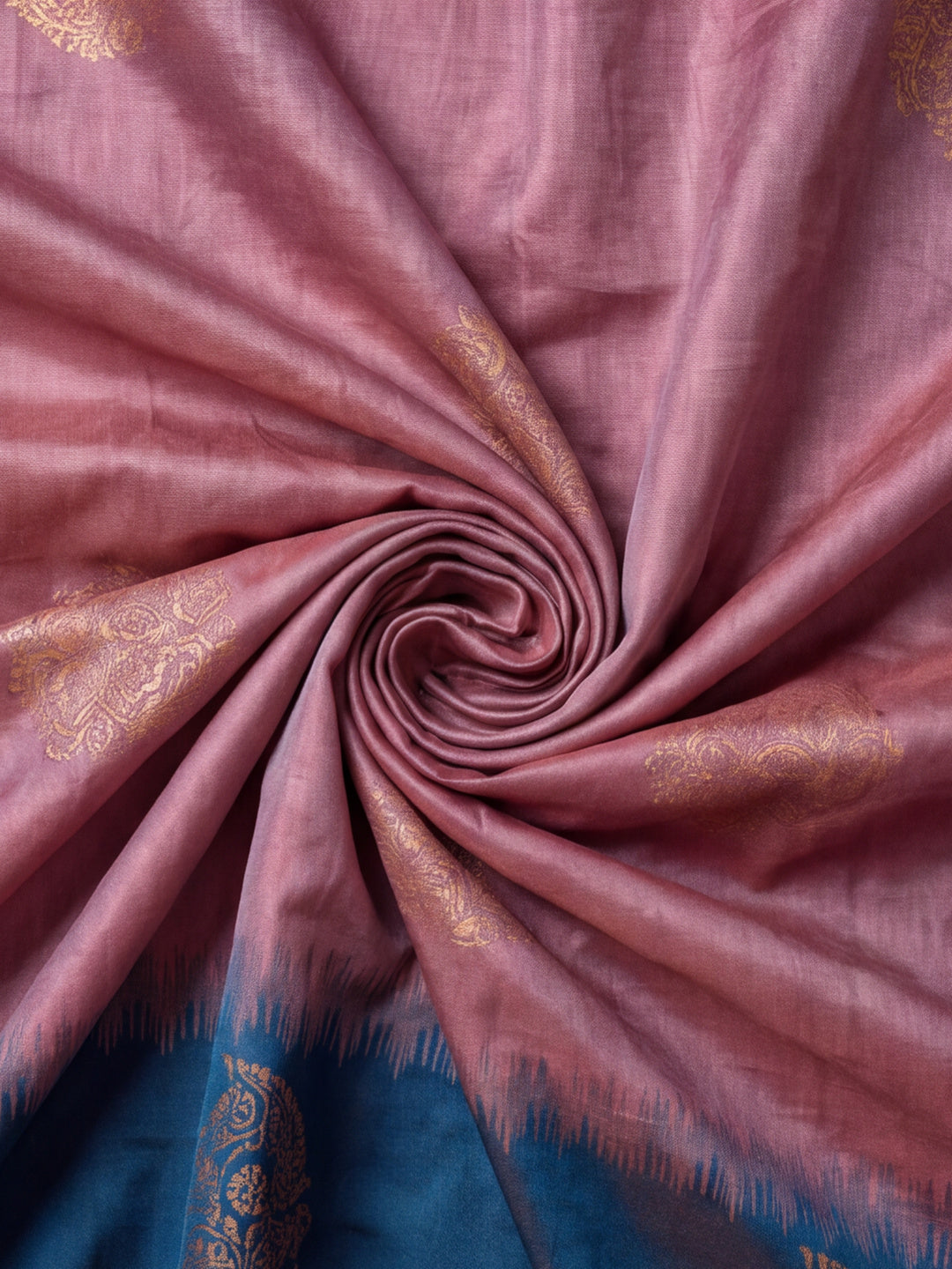Women Purple & Teal Banarasi Silk Blend Saree with Zari Butti Woven Pallu