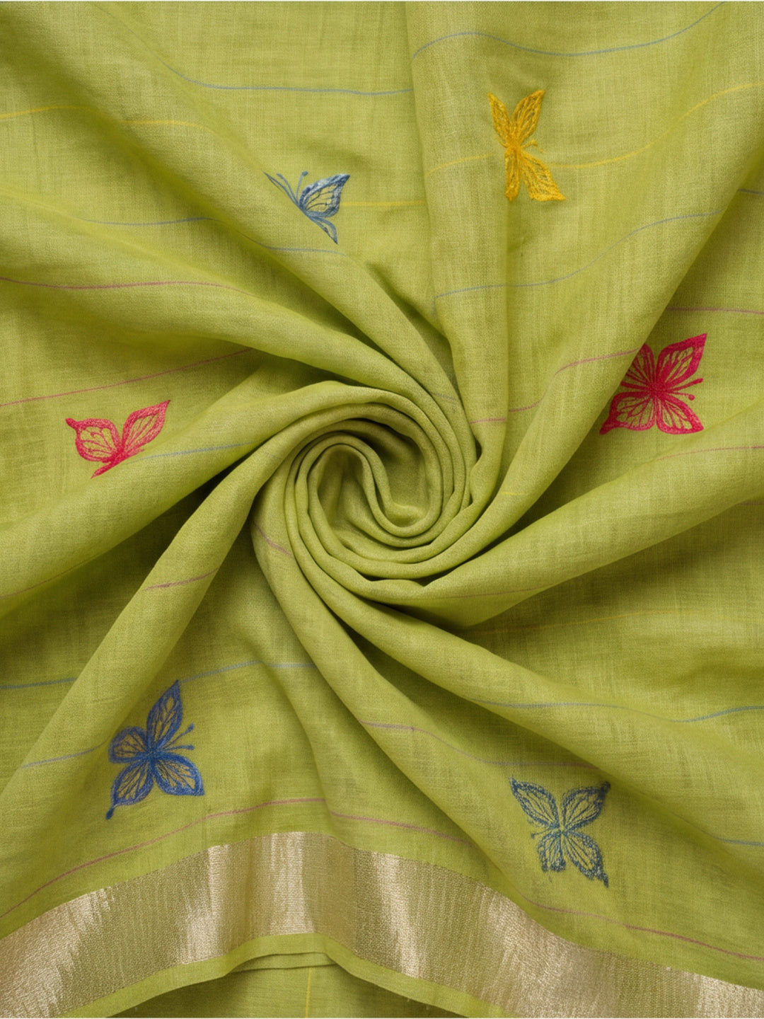 Women Green Designer Weaving Work Saree with Tree Motif Pallu and Tassel Detail