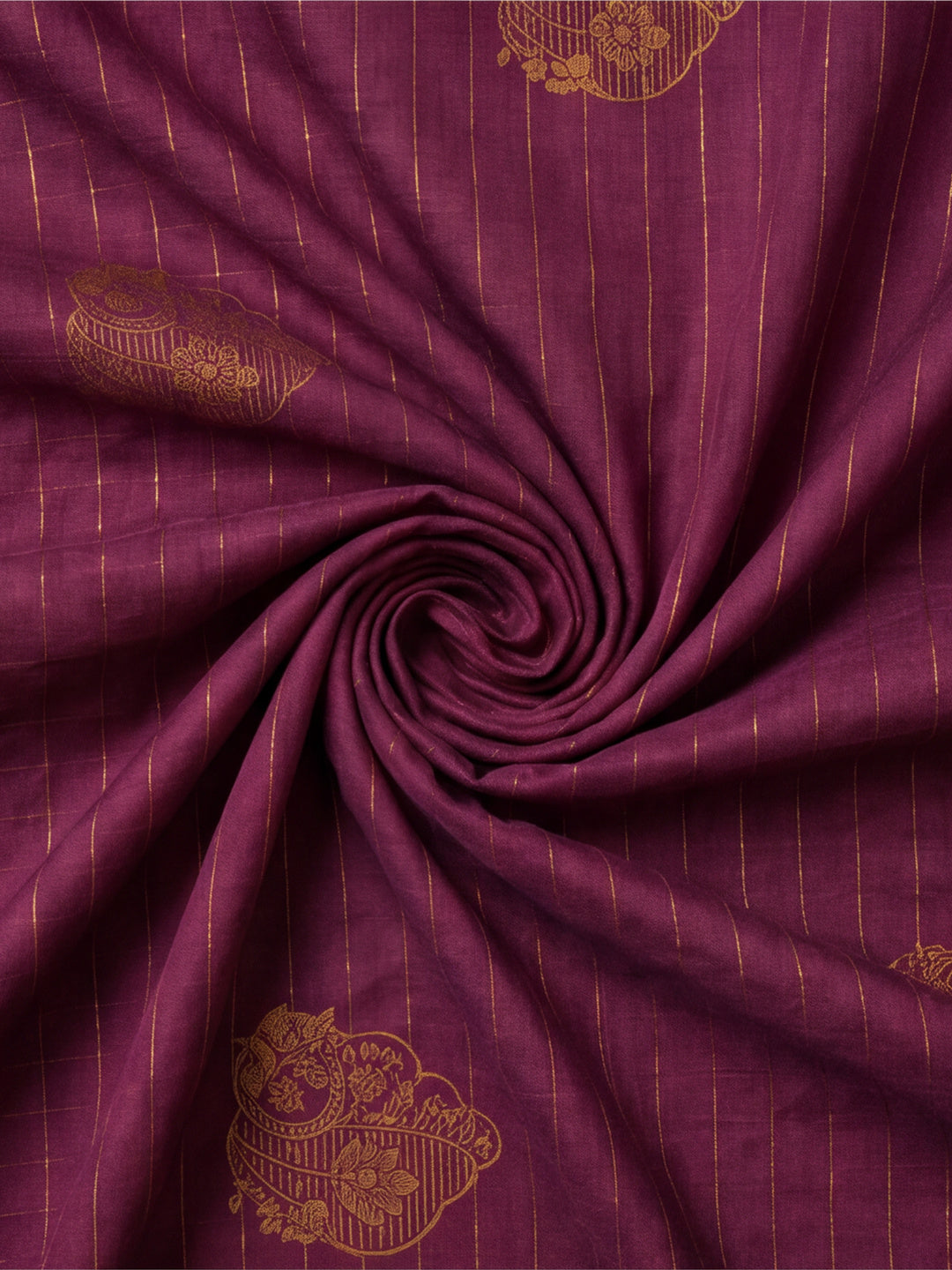 Women Wine Banarasi Silk Blend Saree with Zari Butti Woven Pallu and Tassels