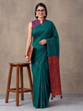 Women Green Banarasi Silk Blend Saree with Zari Butti Woven Pallu and Tassels