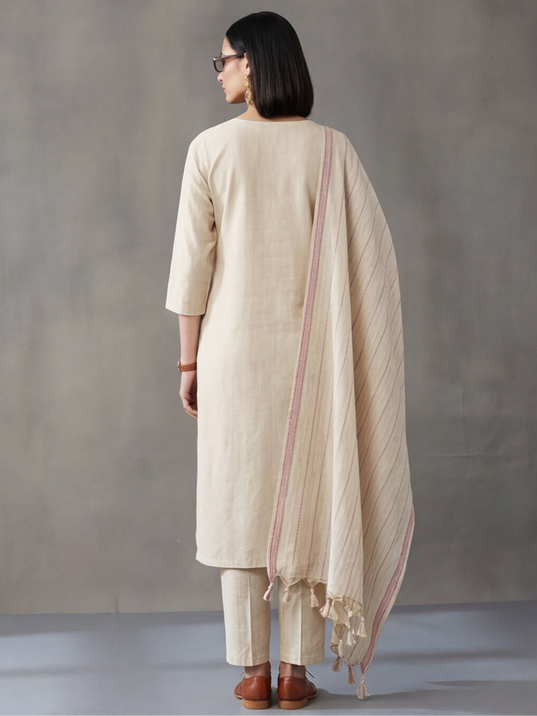 Solid Printed Straight Kurta & Trousers Sets