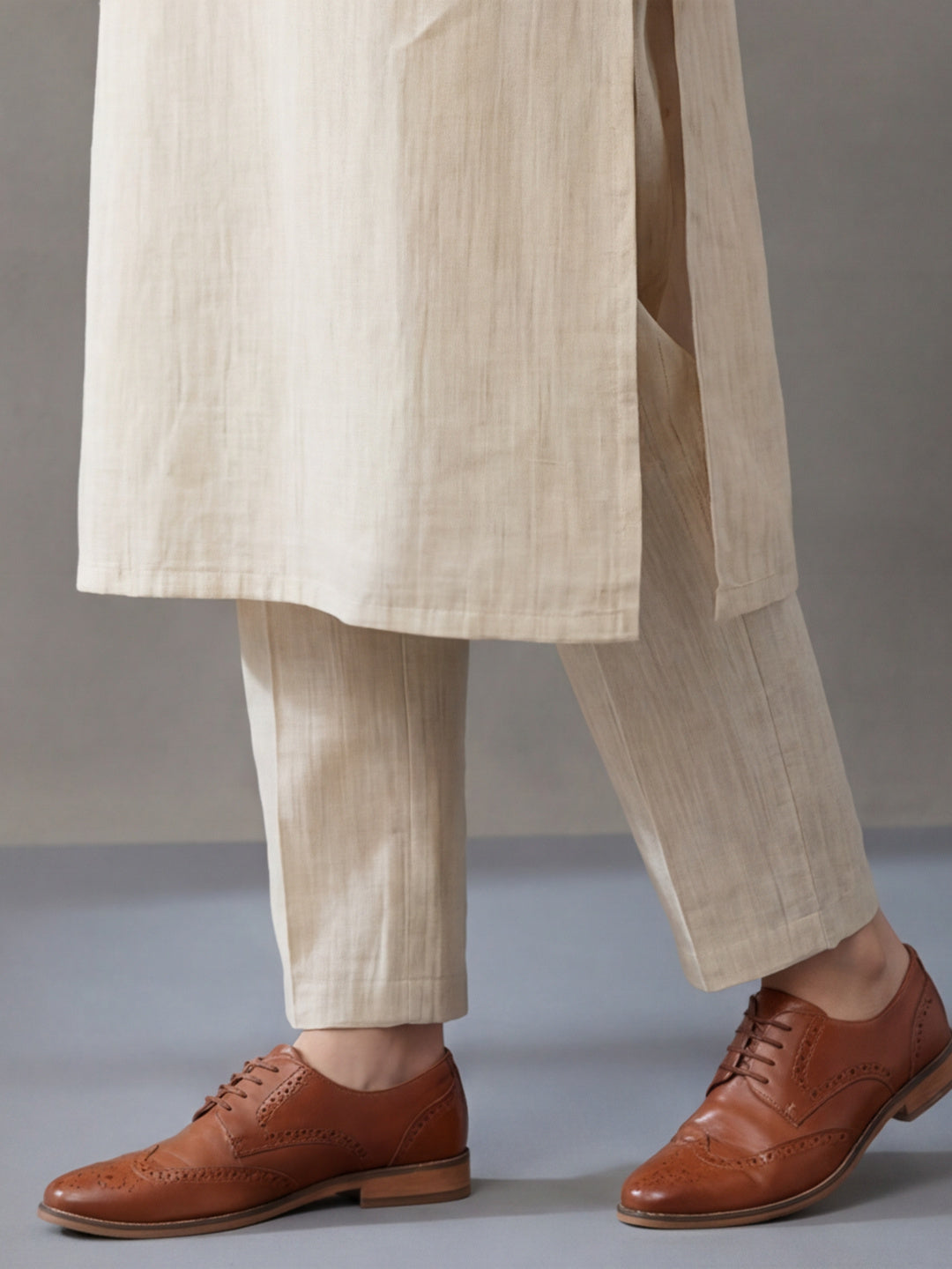 Solid Printed Straight Kurta & Trousers Sets