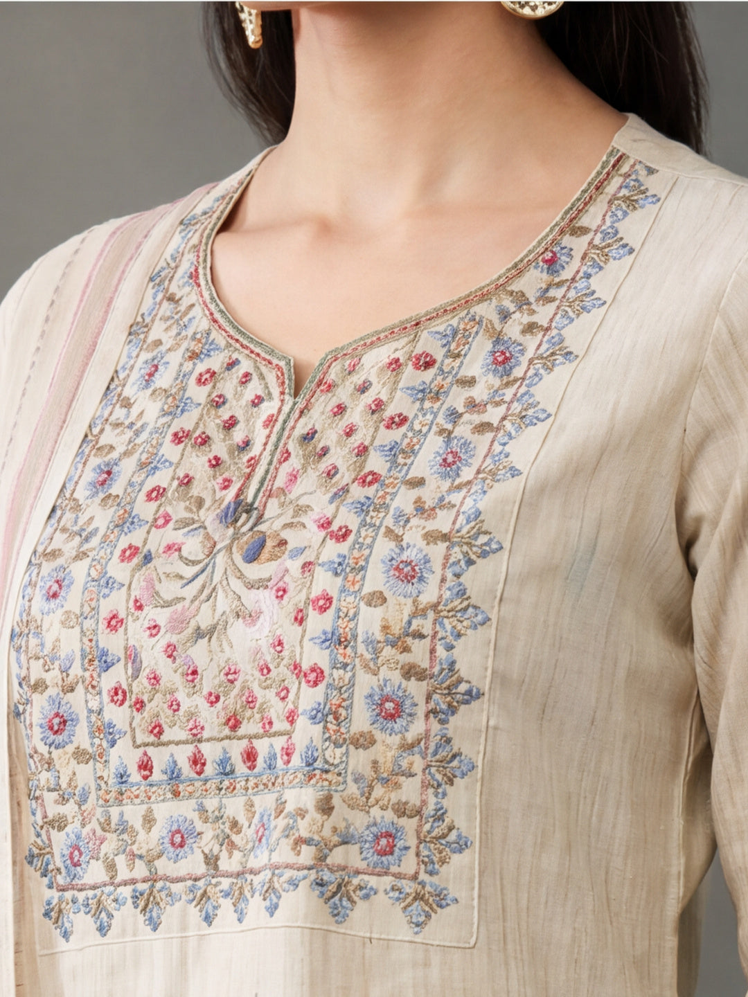 Solid Printed Straight Kurta & Trousers Sets