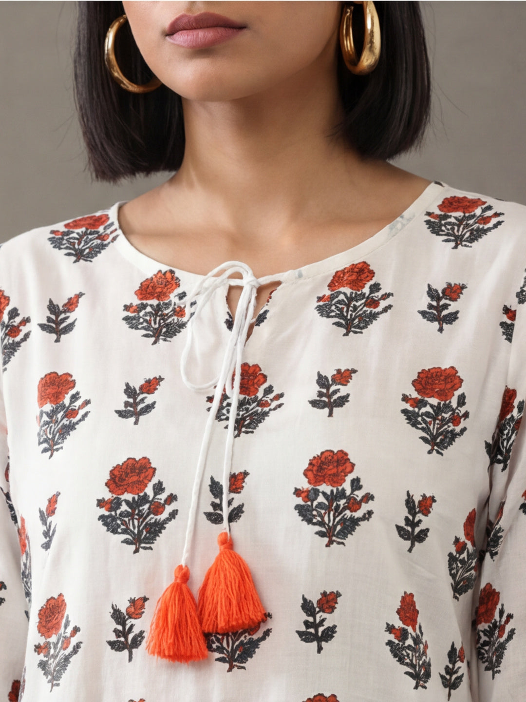 Floral Printed Straight Kurta & Trousers Sets