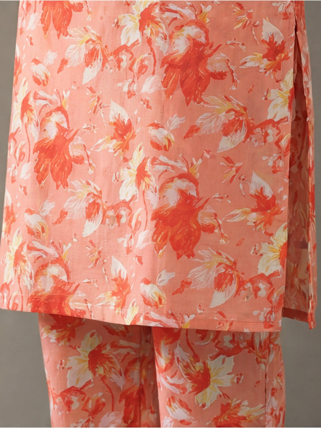 Floral Printed Straight Kurta & Trousers Sets